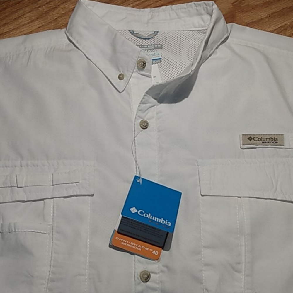 Columbia PFG (XL) White Omin-Shade/Freeze